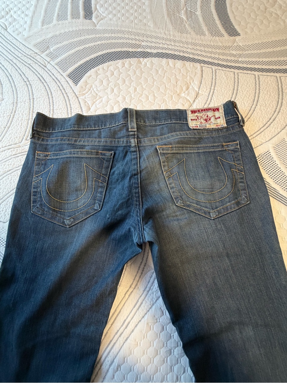 True Religion Women's Straight Leg Jeans - Medium Blue Denim
